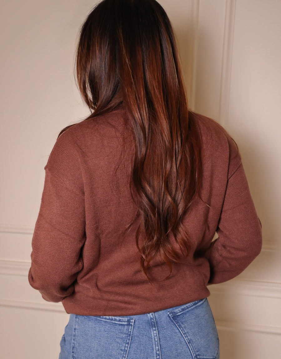 Brown Howdy Turtleneck Sweater