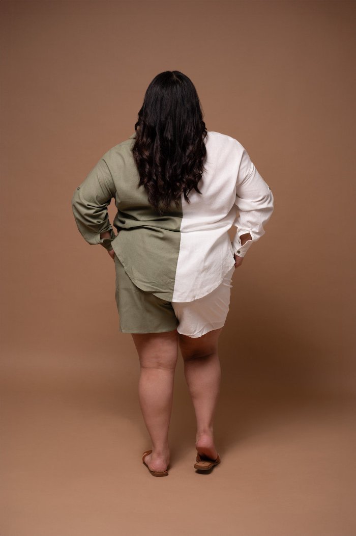 Relaxed Fit Shirt and High Waisted Short Set