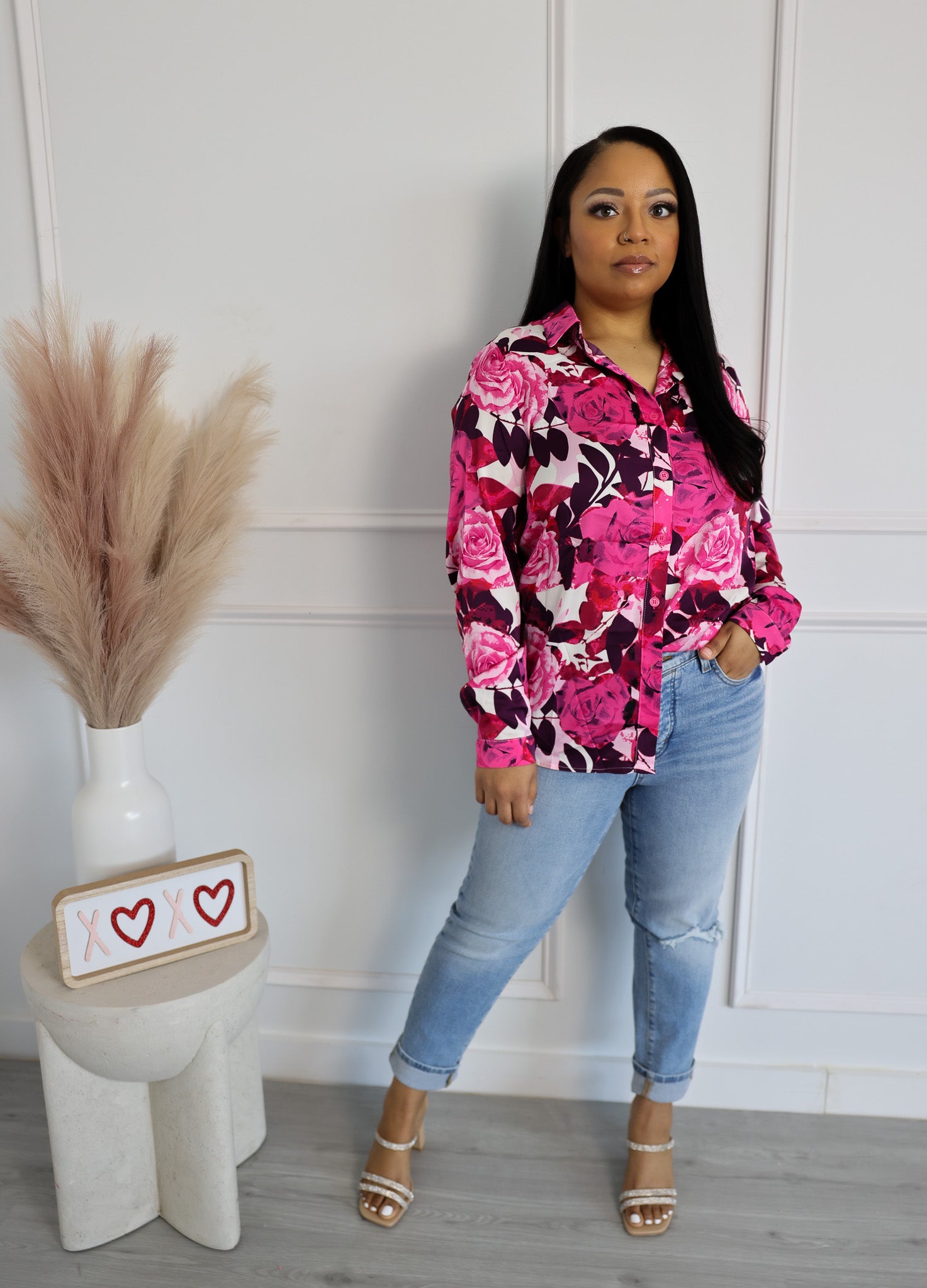 Floral Satin Blouse