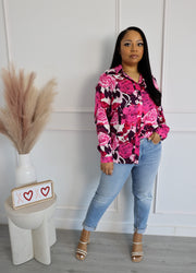 Floral Satin Blouse