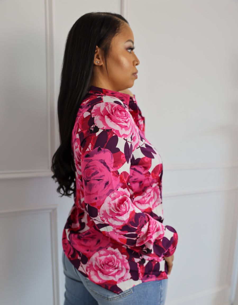 Floral Satin Blouse