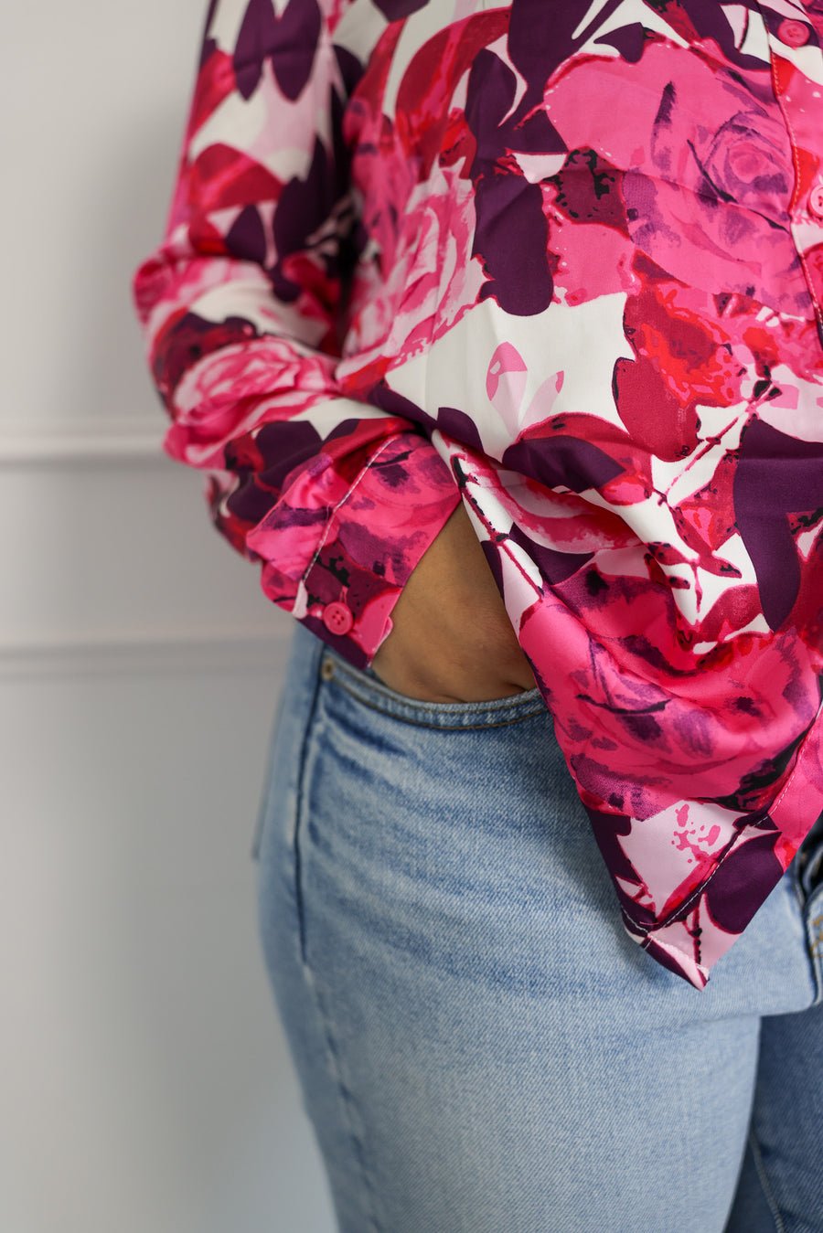 Floral Satin Blouse