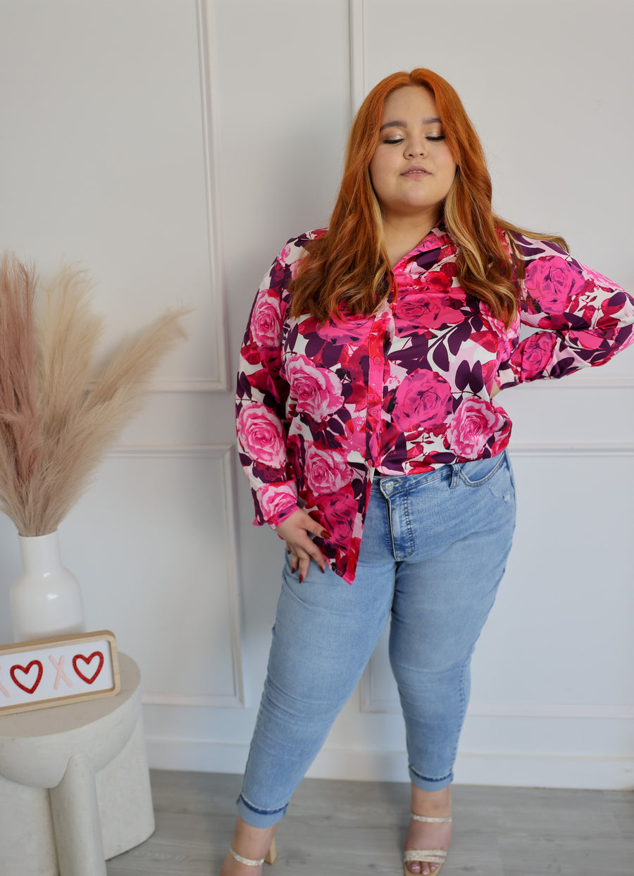 Floral Satin Blouse