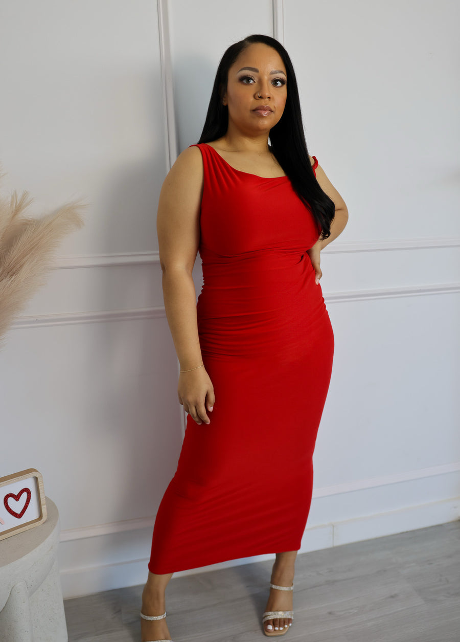 Knotted Sleeve Maxi Dress