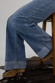 Folded Wide Leg Jeans