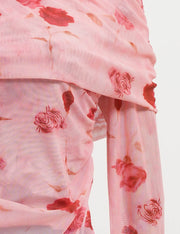 Floral Pink Off-Shoulder Top